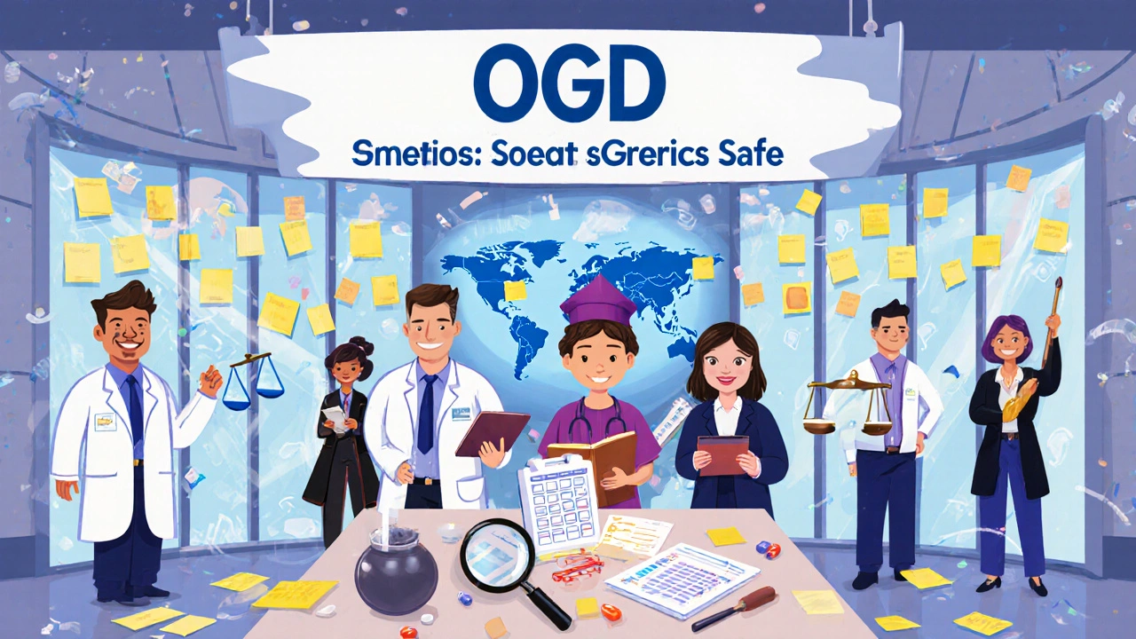 Five specialized teams work together in a detailed FDA office, each with unique tools and roles.