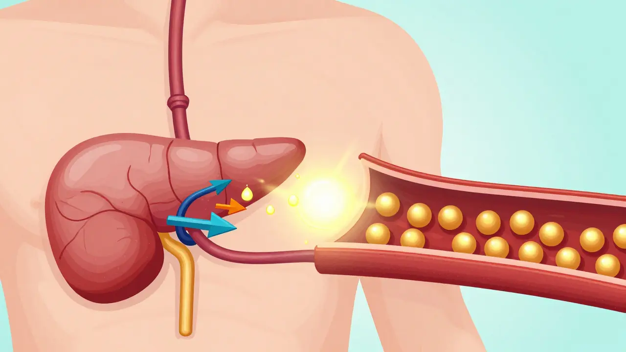 Illustration of medication stimulating the pancreas to release insulin into the bloodstream.